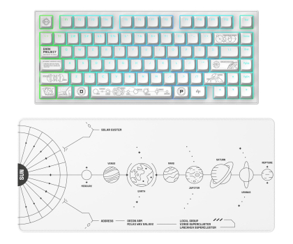 Klawiatura bezprzewodowa Dark Project ALU Terra Nova White Wireless + podkładka